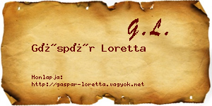 Gáspár Loretta névjegykártya