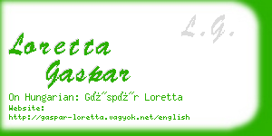 loretta gaspar business card